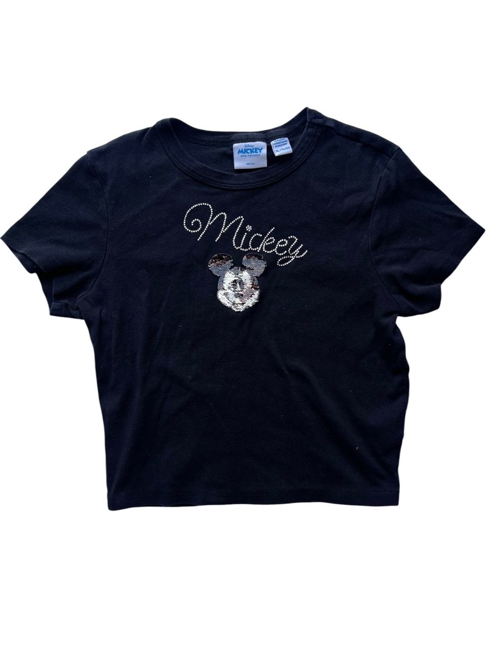 Disney Mickey and Friends Sequin Black Tee XL